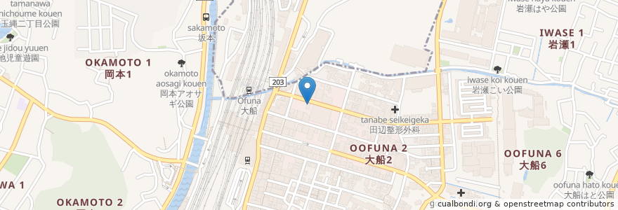 Mapa de ubicacion de Kirin City en 日本, 神奈川縣, 镰仓.