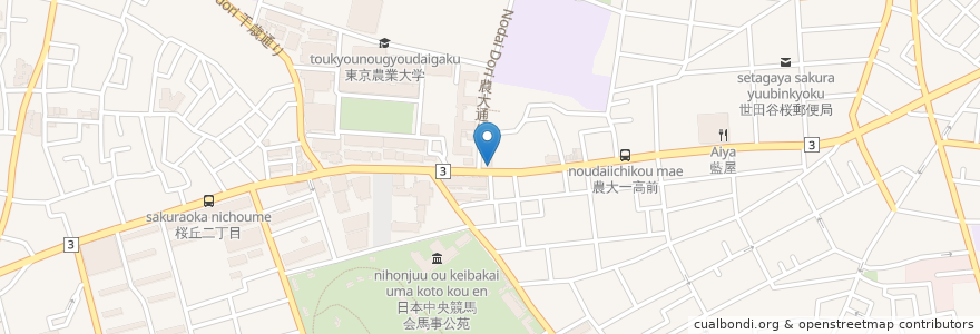 Mapa de ubicacion de 百麺 世田谷店 en Япония, Токио, Сэтагая.