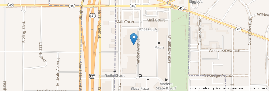 Mapa de ubicacion de The UPS Store en Соединённые Штаты Америки, Мичиган, Ingham County, Lansing.