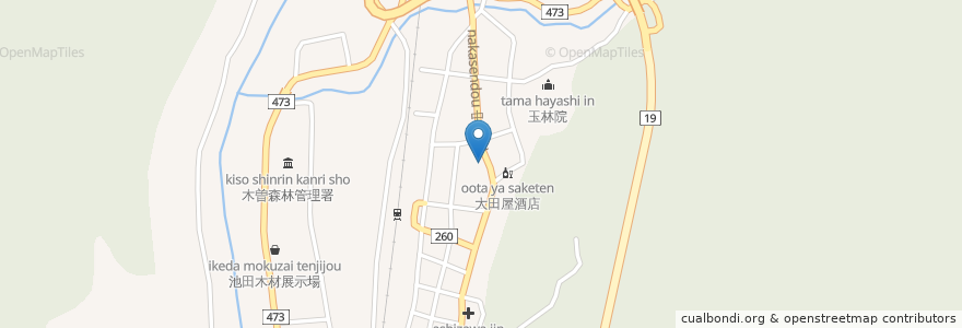 Mapa de ubicacion de 八十二銀行 en 日本, 長野県, 木曽郡, 上松町.