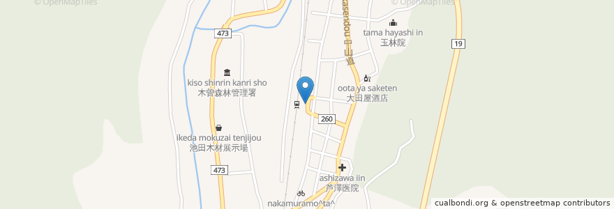 Mapa de ubicacion de 上松駅前タクシー乗場 en Japón, Prefectura De Nagano, 木曽郡, 上松町.