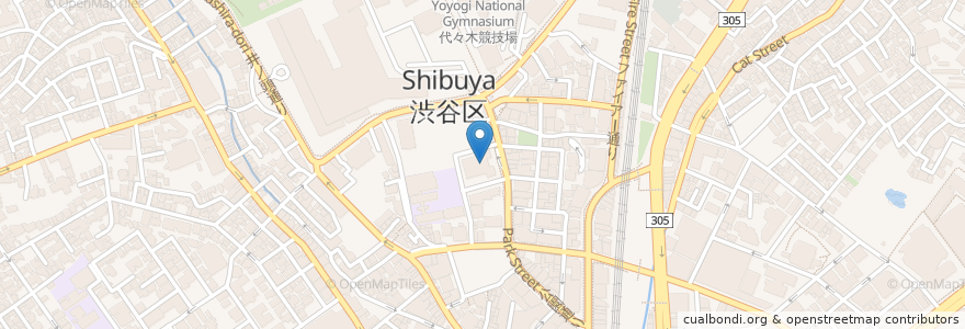Mapa de ubicacion de Kahemi cafe en 日本, 東京都, 渋谷区.