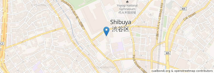 Mapa de ubicacion de Zarigzu cafe en Japon, Tokyo, 渋谷区.
