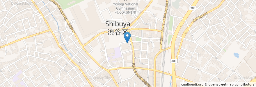 Mapa de ubicacion de モスバーガー en 日本, 東京都, 渋谷区.