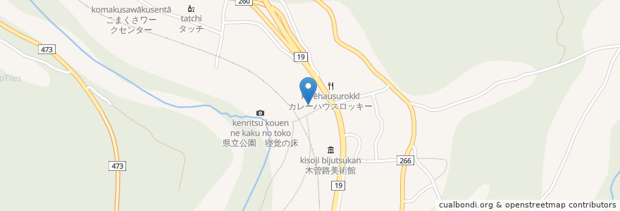 Mapa de ubicacion de 臨川寺 en Japonya, 長野県, 木曽郡, 上松町.