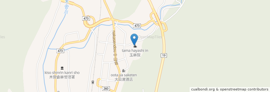 Mapa de ubicacion de 玉林院 en Japan, Präfektur Nagano, 木曽郡, 上松町.