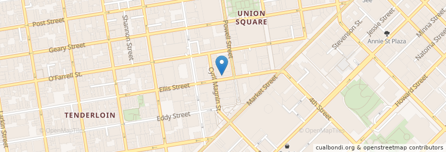 Mapa de ubicacion de Infusion Lounge en Amerika Birleşik Devletleri, Kaliforniya, San Francisco, San Francisco.