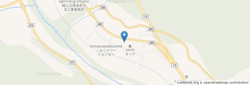 Mapa de ubicacion de 喫茶レオ en Japan, Präfektur Nagano, 木曽郡, 上松町.