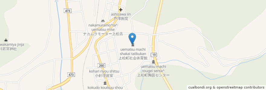 Mapa de ubicacion de 上松町社会体育館 en Japan, Präfektur Nagano, 木曽郡, 上松町.