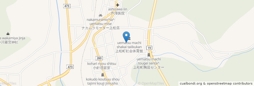 Mapa de ubicacion de 上松町公民館 en Giappone, Prefettura Di Nagano, 木曽郡, 上松町.