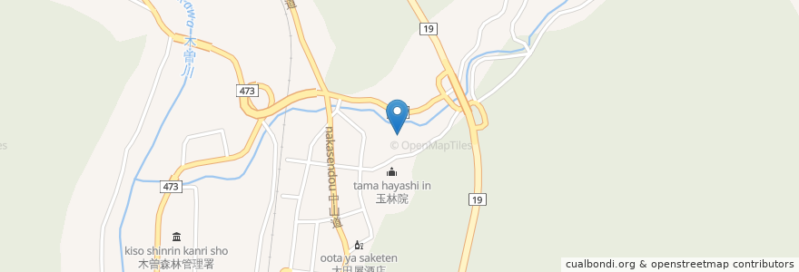 Mapa de ubicacion de 若宮八幡宮 en Japan, Präfektur Nagano, 木曽郡, 上松町.