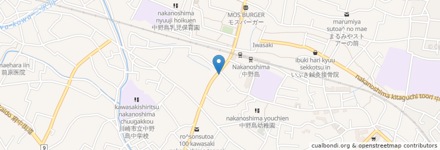 Mapa de ubicacion de セイジョー en Japan, Präfektur Kanagawa, 川崎市, 多摩区.