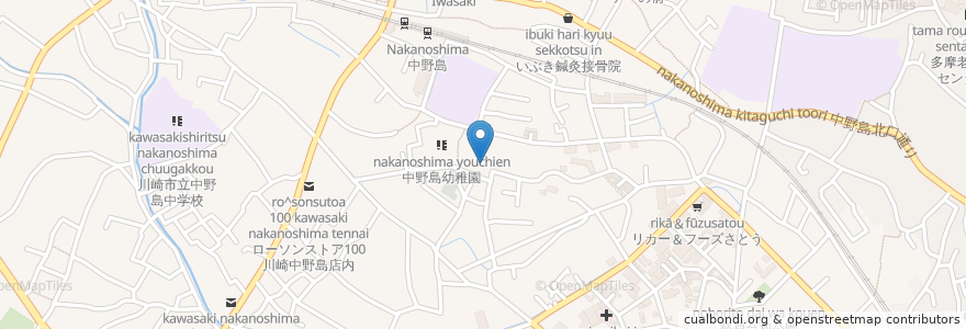 Mapa de ubicacion de 観音寺 en Japonya, 神奈川県, 川崎市, 多摩区.