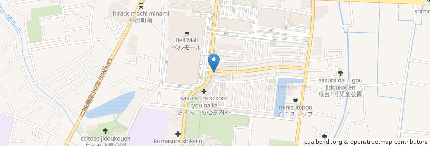 Mapa de ubicacion de おおねだ歯科医院 en Jepun, 栃木県, 宇都宮市.