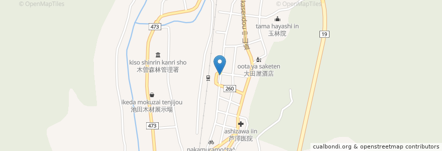 Mapa de ubicacion de いろは寿司 en Япония, Нагано, 木曽郡, 上松町.
