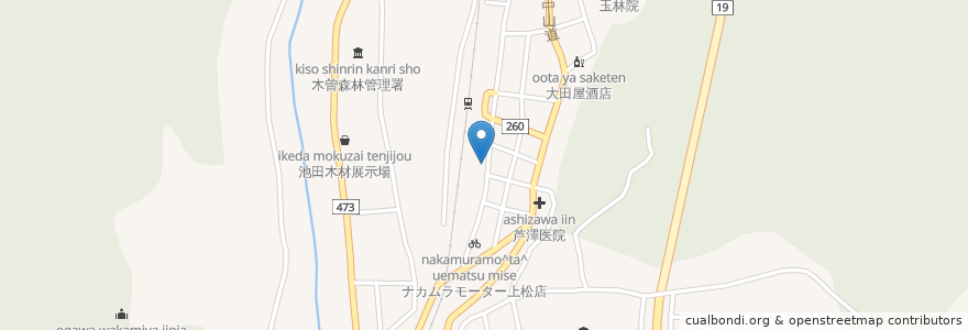 Mapa de ubicacion de 町営駐輪場 en Jepun, 長野県, 木曽郡, 上松町.