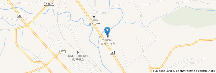 Mapa de ubicacion de まうちゅう en 日本, 福島県, 東白川郡, 棚倉町.