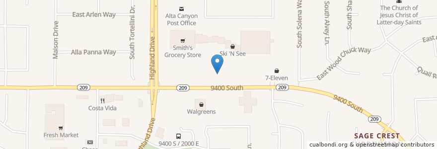 Mapa de ubicacion de Smith's Gas en Estados Unidos Da América, Utah, Salt Lake County, Sandy.