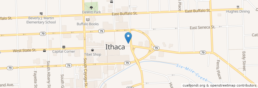 Mapa de ubicacion de Simeon's on the Commons en 미국, 뉴욕, Tompkins County, Ithaca Town, Ithaca.
