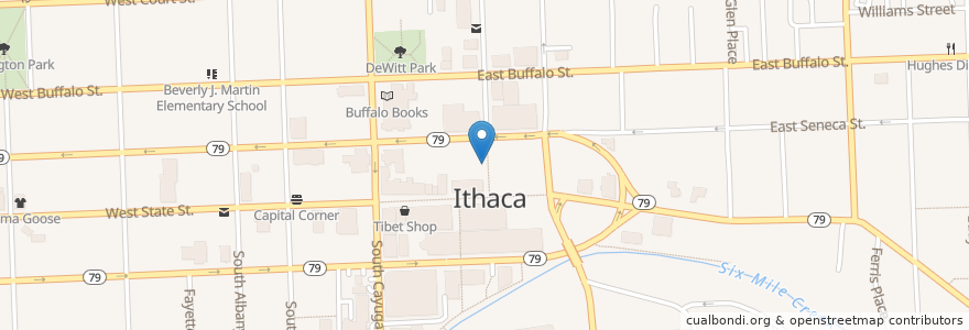 Mapa de ubicacion de Tompkins Trust Company en Stati Uniti D'America, New York, Tompkins County, Ithaca Town, Ithaca.