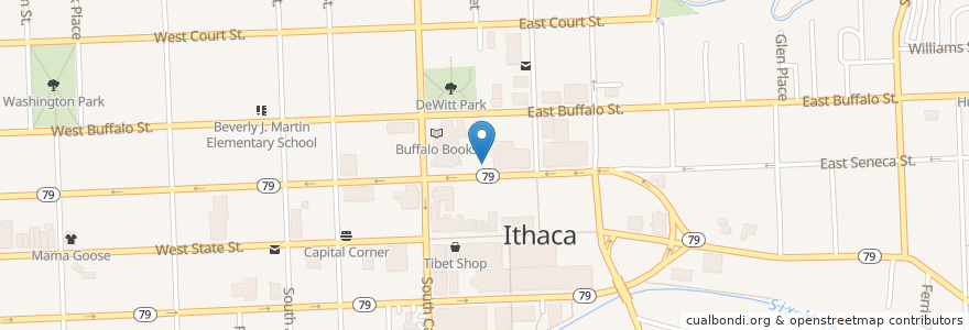 Mapa de ubicacion de Tompkins Trust Company en アメリカ合衆国, ニューヨーク州, Tompkins County, Ithaca Town, Ithaca.