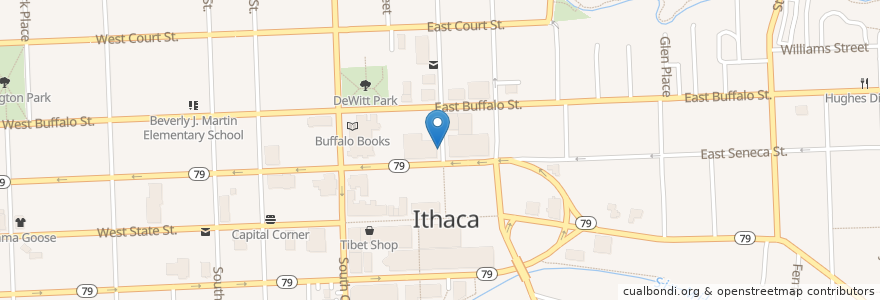Mapa de ubicacion de Kilpatrick's Publick House en United States, New York, Tompkins County, Ithaca Town, Ithaca.