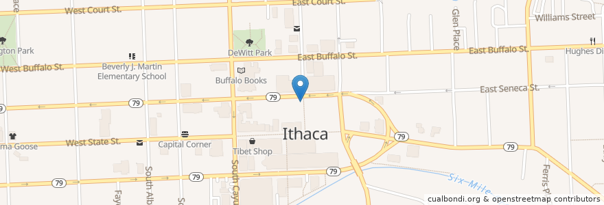 Mapa de ubicacion de M&T Bank en アメリカ合衆国, ニューヨーク州, Tompkins County, Ithaca Town, Ithaca.