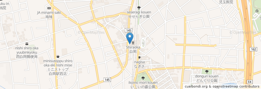 Mapa de ubicacion de 傘置そば en 日本, 埼玉県, 白岡市.