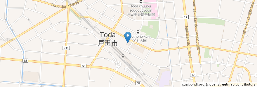 Mapa de ubicacion de 東武ドラッグ en Jepun, 埼玉県, 戸田市.