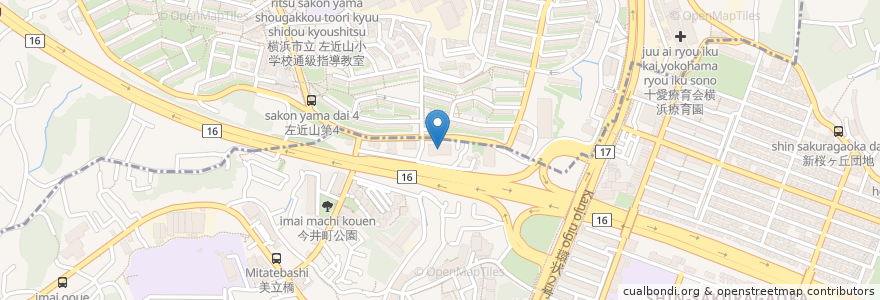 Mapa de ubicacion de スポーツプラザホウトク左近山 en 日本, 神奈川縣, 横滨市.