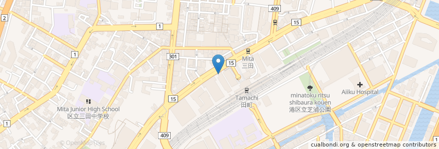 Mapa de ubicacion de コージーコーナー en Japonya, 東京都, 港区.