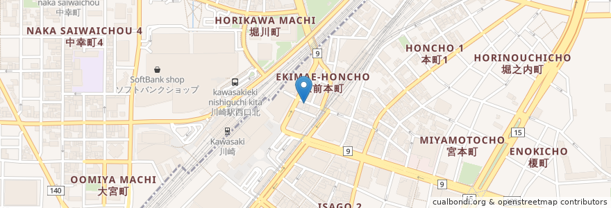 Mapa de ubicacion de すき家 en Japonya, 神奈川県, 川崎市.