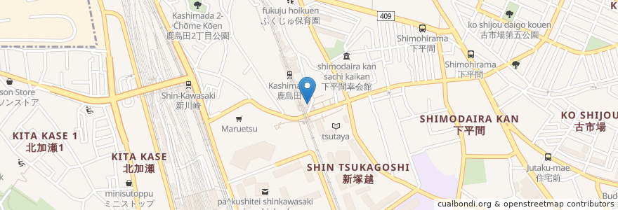 Mapa de ubicacion de マクドナルド 鹿島田駅店 en ژاپن, 神奈川県, 川崎市, 幸区.