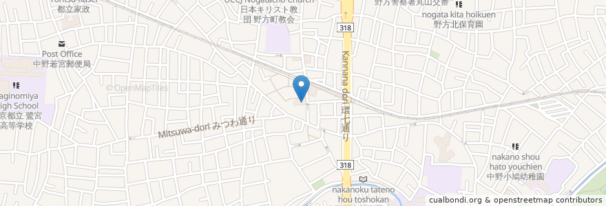 Mapa de ubicacion de 三菱東京UFJ銀行野方支店 en Japon, Tokyo, 中野区.