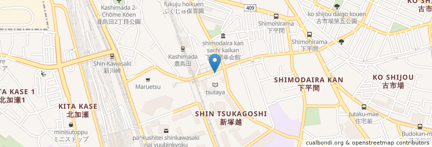 Mapa de ubicacion de 吉野家 en Japonya, 神奈川県, 川崎市, 幸区.