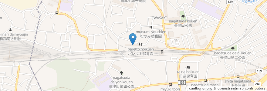 Mapa de ubicacion de パレット保育園 en 일본, 가나가와현, 요코하마시, 緑区.