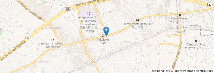 Mapa de ubicacion de 山西歯科医院 en 일본, 도쿄도, 世田谷区.