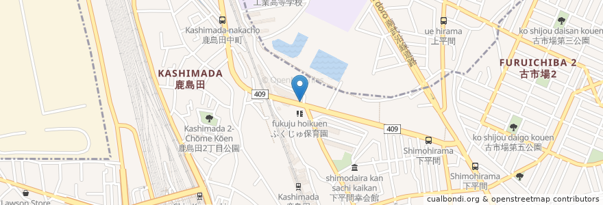 Mapa de ubicacion de アミーゴ 鹿島田店 en 日本, 神奈川県, 川崎市, 幸区.