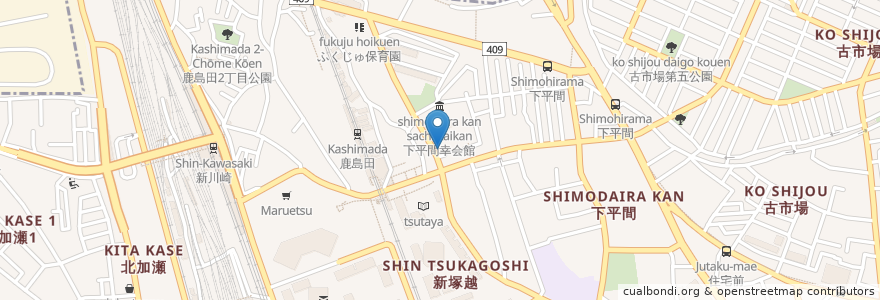 Mapa de ubicacion de 石永医院 en 일본, 가나가와현, 川崎市, 幸区.