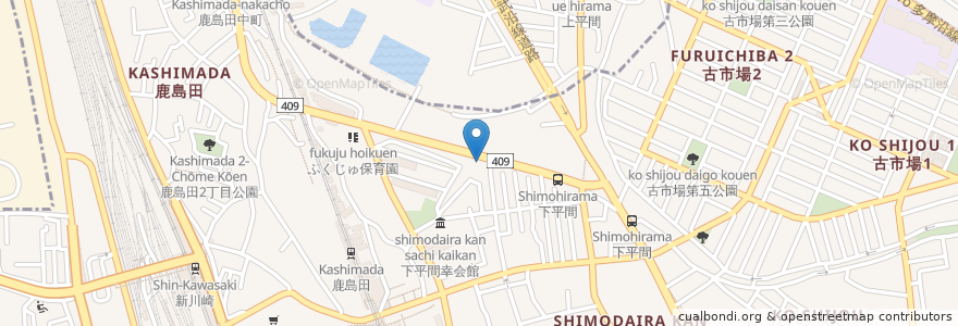 Mapa de ubicacion de 梧里洞 en ژاپن, 神奈川県, 川崎市, 幸区.