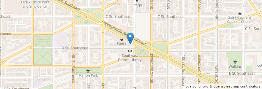 Mapa de ubicacion de CVS en Estados Unidos De América, Washington D. C., Washington.