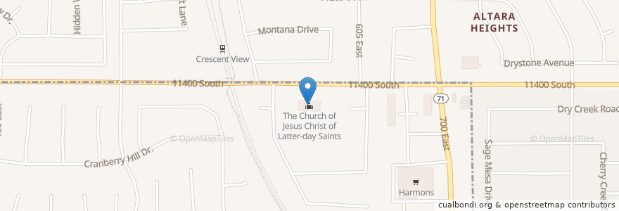 Mapa de ubicacion de The Church of Jesus Christ of Latter-day Saints en Amerika Birleşik Devletleri, Utah, Salt Lake County, Sandy.