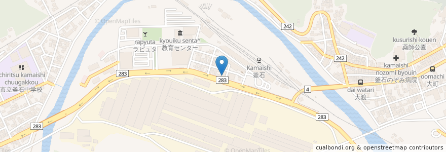 Mapa de ubicacion de グリルさわだ en 日本, 岩手県, 釜石市.