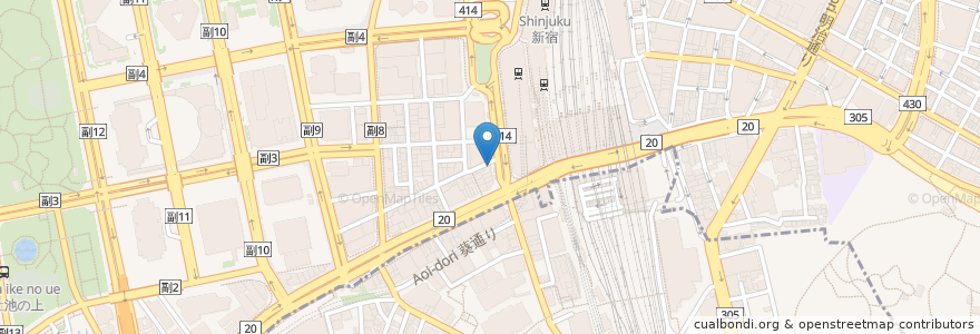 Mapa de ubicacion de ケンタッキーフライドチキン en اليابان, 東京都, 新宿区.