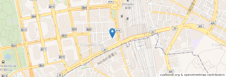 Mapa de ubicacion de 栄寿司 西口店 en اليابان, 東京都, 新宿区.