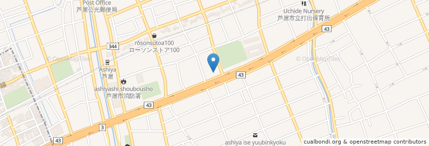 Mapa de ubicacion de ENEOS Dr.Drive 阪神芦屋店 en Japan, Präfektur Hyōgo, 芦屋市.