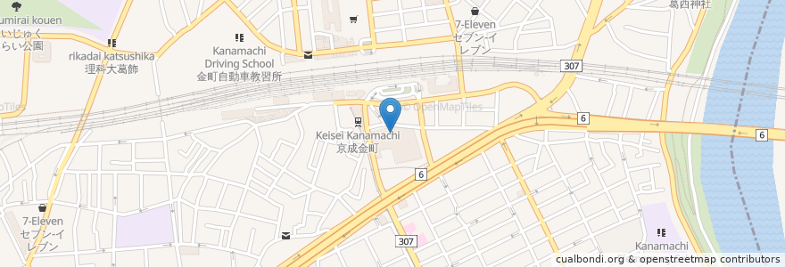 Mapa de ubicacion de 葛飾区立中央図書館 en Japonya, 東京都, 葛飾区.
