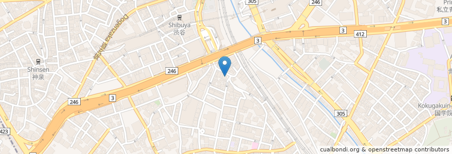 Mapa de ubicacion de あしびな～ en 日本, 東京都, 渋谷区.