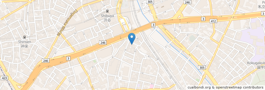 Mapa de ubicacion de 黒豚庵 en Giappone, Tokyo, Shibuya.