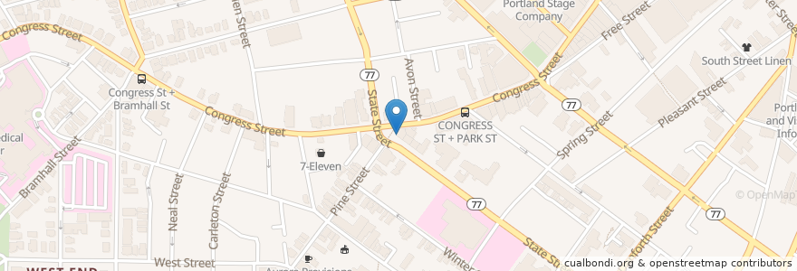 Mapa de ubicacion de One Longfellow Square en Stati Uniti D'America, Maine, Cumberland County, Portland.